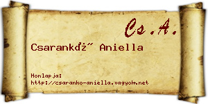 Csarankó Aniella névjegykártya